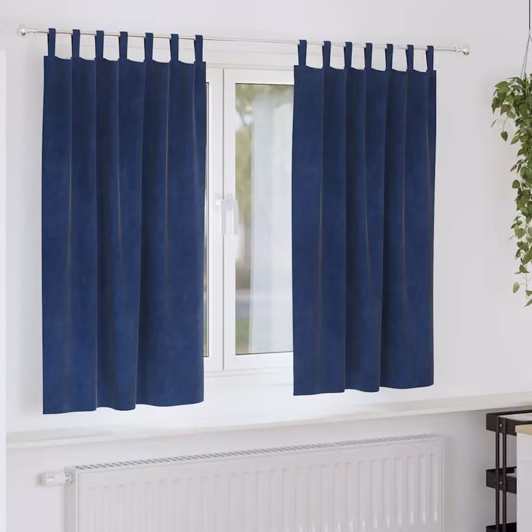 Set di 2 tende oscuranti vidaXL in velluto blu, L: 140 cm, H: 175 cm