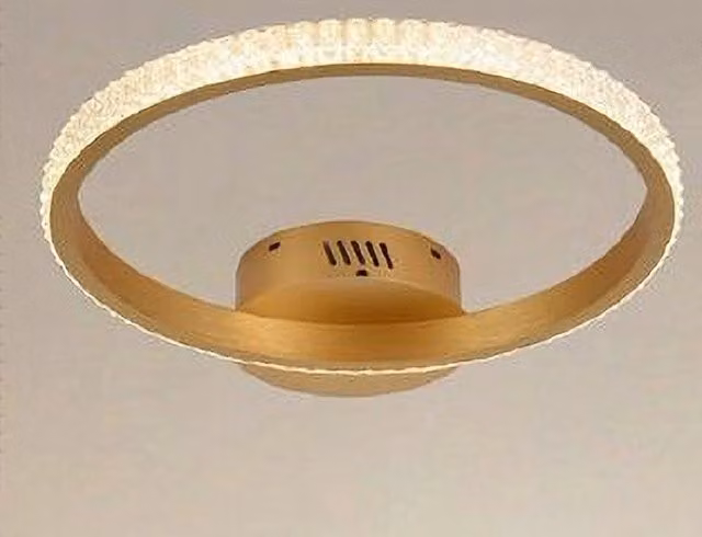 Plafoniera LED Trade Shop Oro con Effetto Cristallo, Dimmerabile con Telecomando, Luce Regolabile 28W