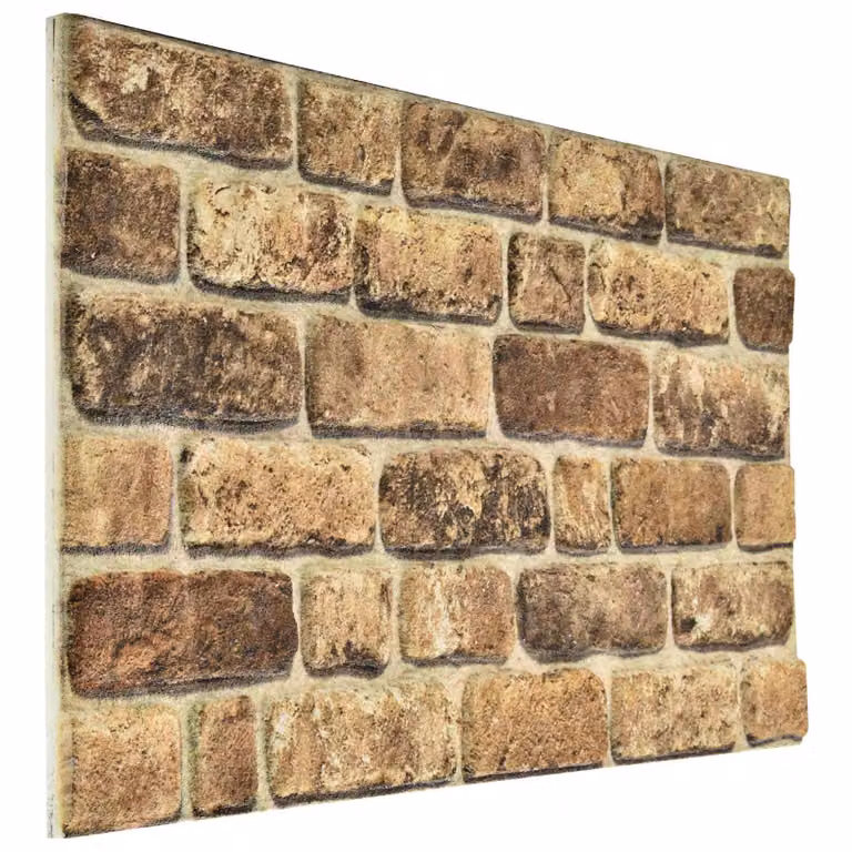 vidaXL Pannelli da parete 3D in polistirolo, confezione da 10 pezzi, colore beige e marrone, L 100 cm x H 50 cm x P 2 cm