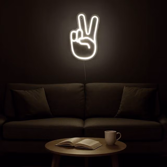 Insegna a LED Vittoria KASANOVA da parete, colore bianco, alimentazione USB