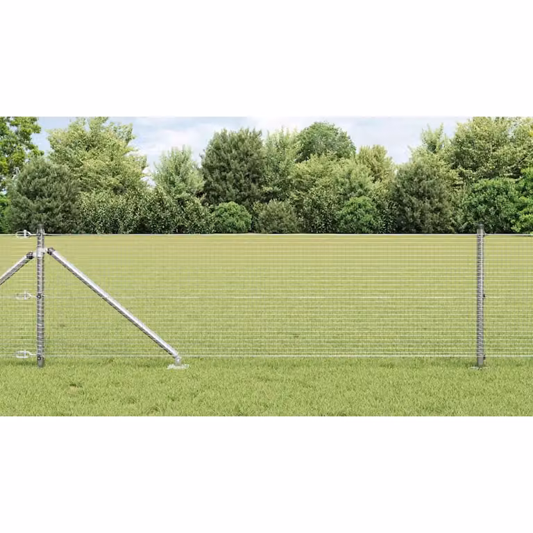 Recinzione in rete saldata con punte vidaXL in acciaio zincato argento 50 x 0,5 m