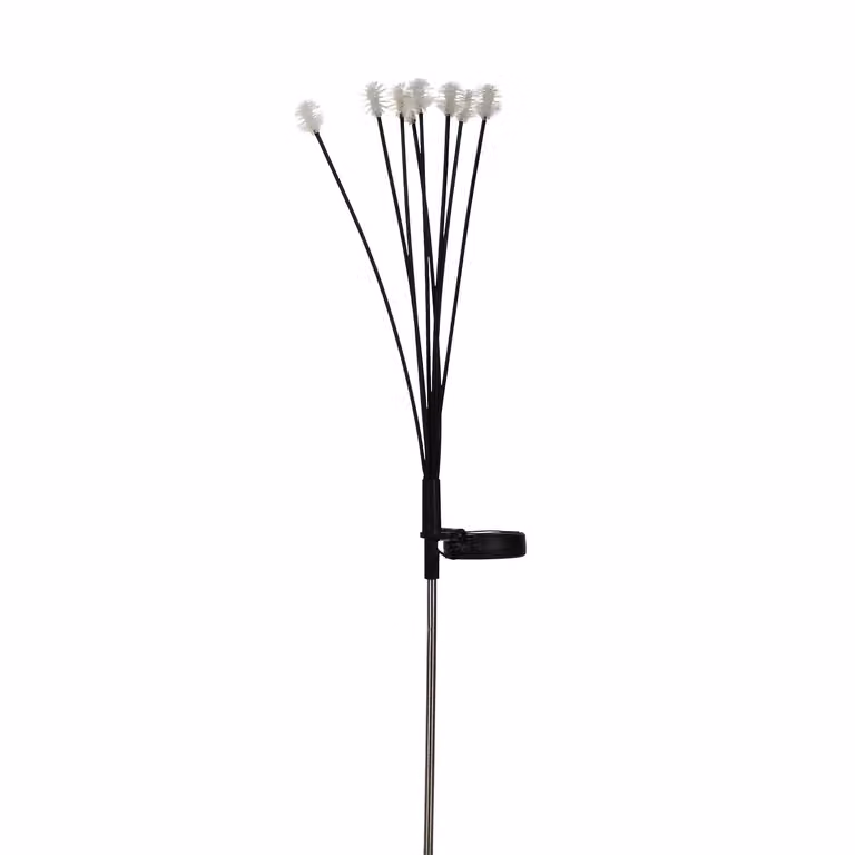 Dictrolux Lampada Solare LED da Giardino con Effetto Soffione, Luce Bianca Calda, Colore Nero, Altezza: 71 cm