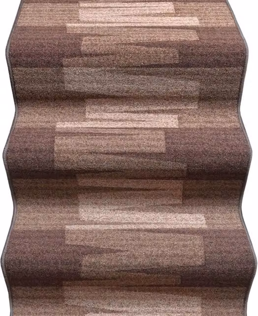 Passatoia EMMEVI Marrone con motivo Zig Zag, lavabile e antiscivolo, ideale per corridoio, cucina o scale, L: 67 cm x P: 850 cm