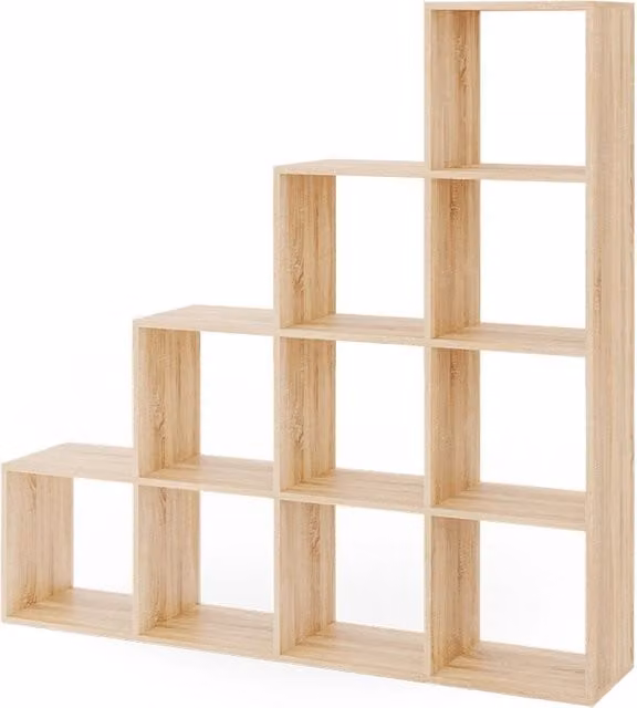 Scaffale a scala Sonoma Vicco in MDF, disponibile in beige o bianco, L 140 cm x H 142,5 cm