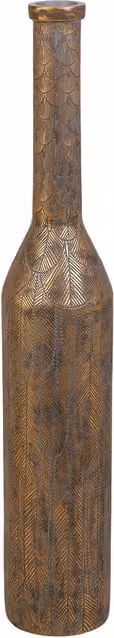 Vaso decorativo WANDERLUST DECO in poliresina marrone bronzo con design astratto e base quadrata, H: 100 cm, L: 17,5 cm, P: 17,5 cm