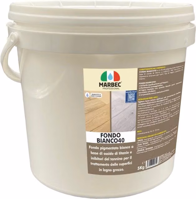 Fondo bianco a base acquosa per legno interno Marbec 5 kg