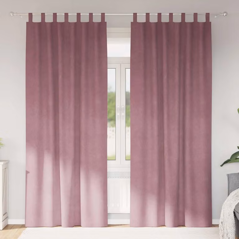 Set di 2 tende oscuranti vidaXL in velluto rosa, L: 140 cm, H: 225 cm