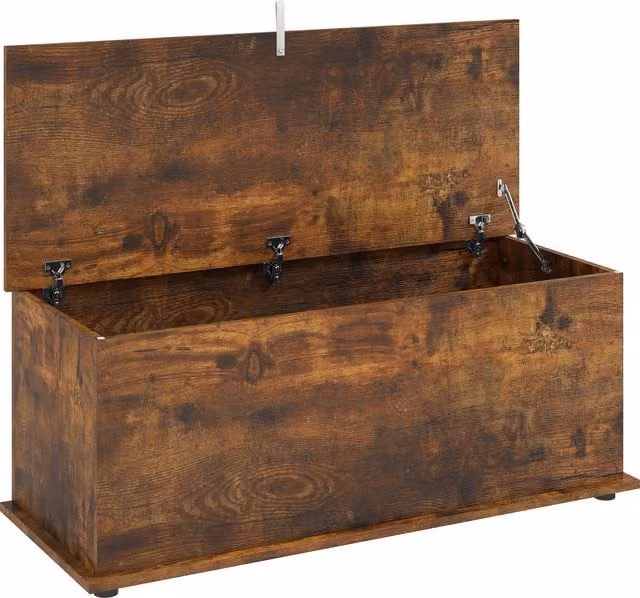 Panca Contenitore Multiuso HOMCOM in Legno Marrone per Camera da Letto e Ingresso, L 100 x P 40 x H 40 cm