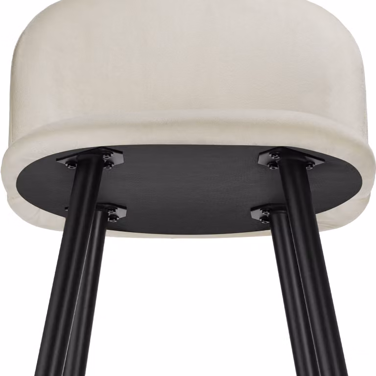 Set di 6 sgabelli Sachel con schienale TecTake GmbH in velluto beige e nero per cucina e sala da pranzo