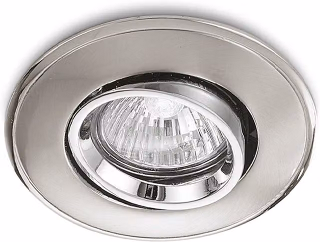 Gea Ariel Faretto da Incasso Direzionabile LED in Metallo Cromato e Alluminio Argento con Vetro Trasparente e Attacco GU10