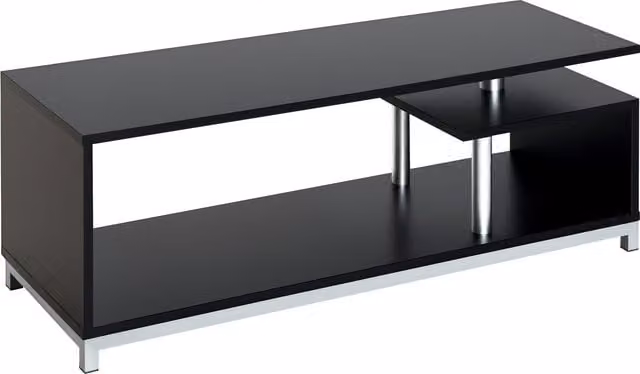 Mobile porta TV HomCom in legno e MDF nero con design moderno per soggiorno e ingresso