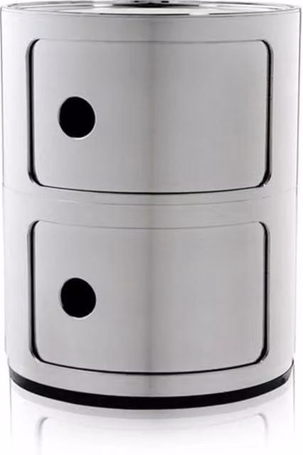 Kartell Componibili Metal 2 Elementi Argento Lucido L/P/H: 40 x 32 x 32 cm