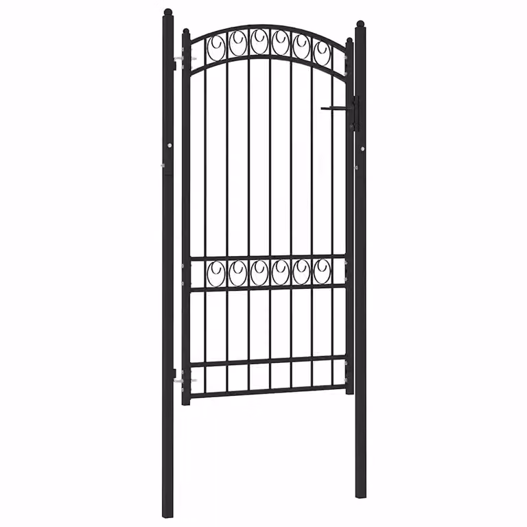 Cancello a battente vidaXL in acciaio nero L: 100 cm