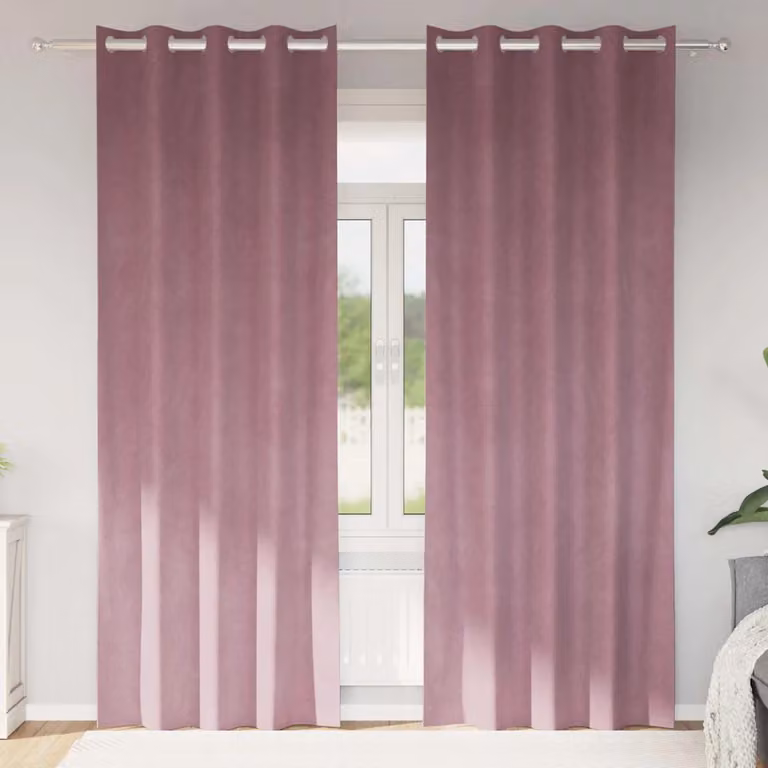 Set di 2 tende oscuranti vidaXL in velluto rosa, L: 140 cm, H: 245 cm