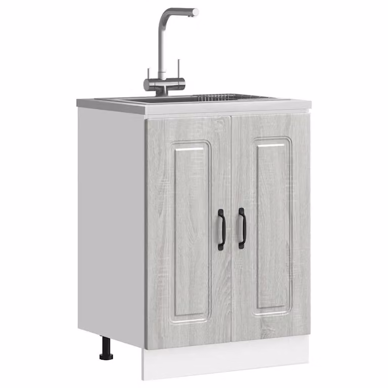 Base lavello mobile Kalmar vidaXL Grigio Sonoma L: 60 cm, P: 46 cm, H: 81,5 cm