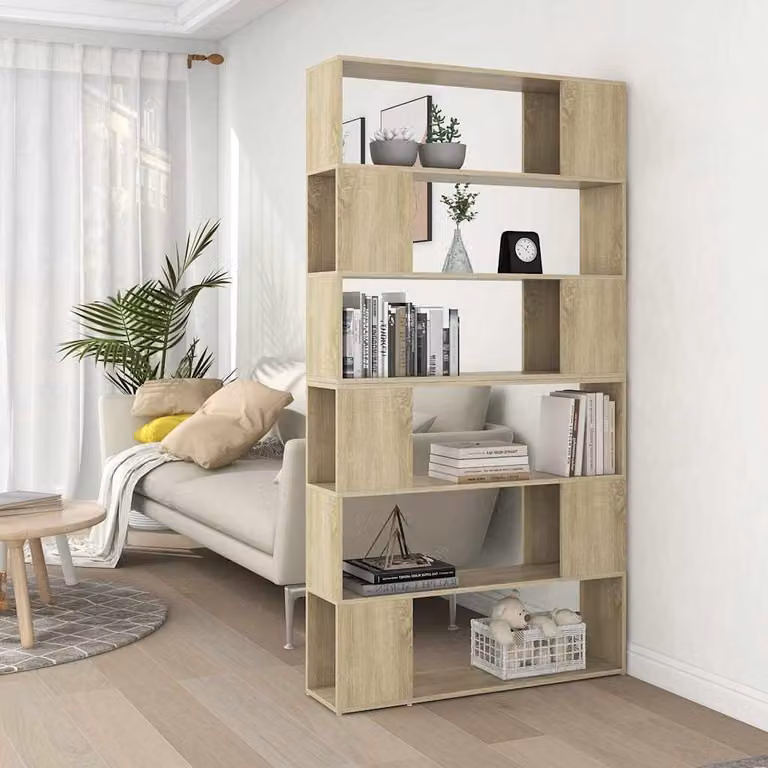 Libreria divisorio per stanza vidaXL in legno color rovere, L 100 cm x P 24 cm x H 188 cm
