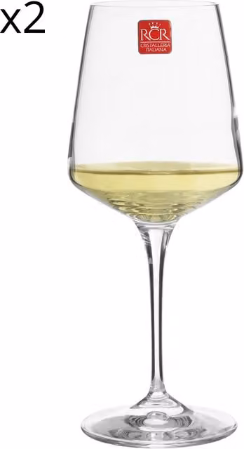 Set di 2 calici per vino bianco Aria Trends RCR in vetro trasparente