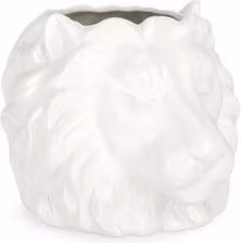 Vaso in ceramica Jaiden Leone JAIDEN Bianco L: 27 cm, P: 23,1 cm, H: 20,5 cm