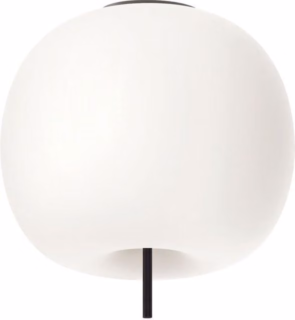 Plafoniera KDLN Kushi moderna in vetro e metallo con attacco E27, disponibile in bianco o nero