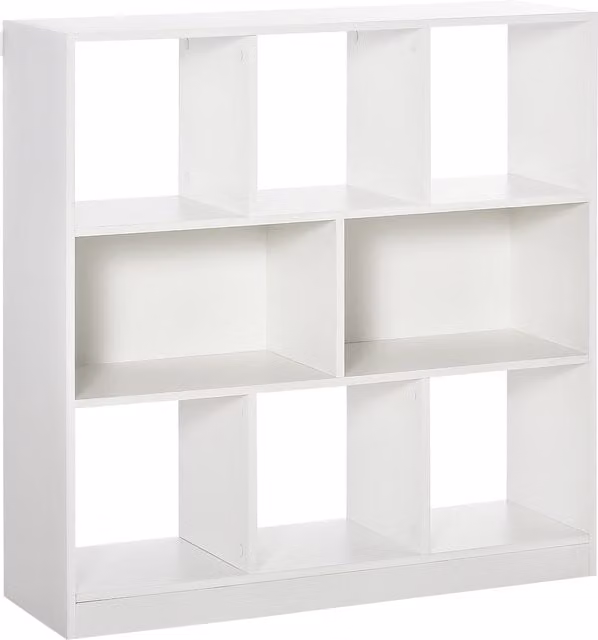 Libreria portaoggetti mobile HOMCOM con 8 ripiani in MDF, colore bianco, L 97.5 cm x P 30 cm x H 100 cm