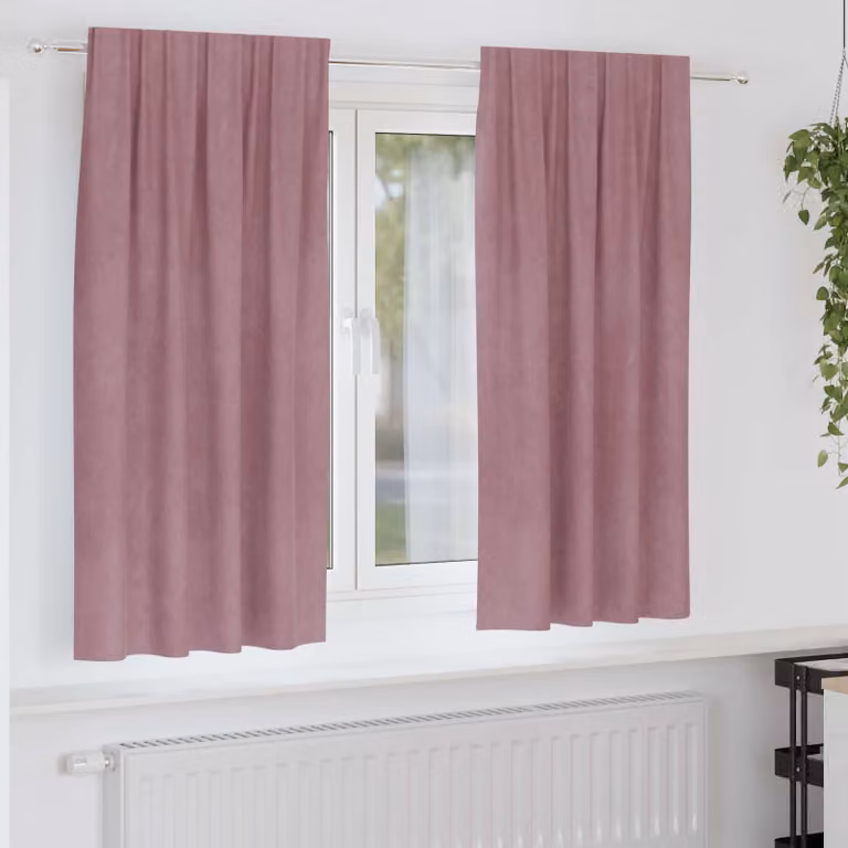 Set di 2 tende oscuranti vidaXL in velluto rosa, L: 140 cm, H: 175 cm