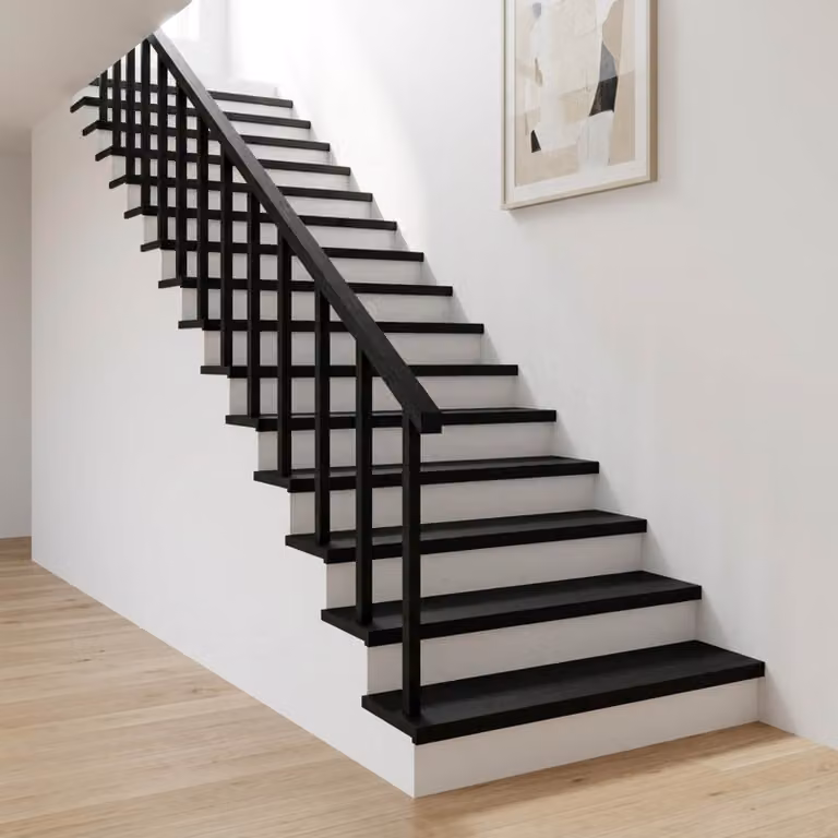 Set di 12 tappeti per scale vidaXL neri, L 100 x P 25 x H 2 cm