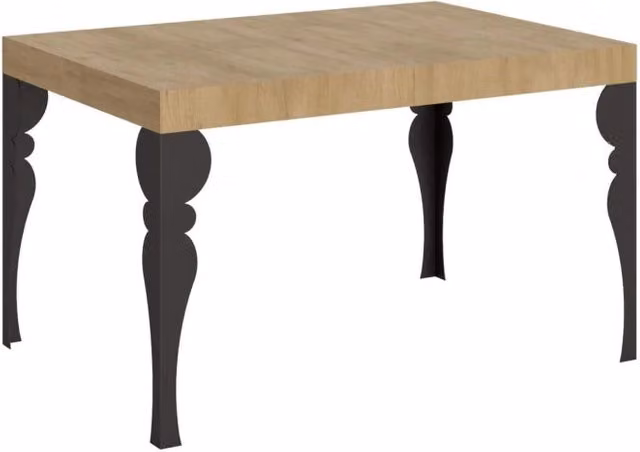 Tavolo allungabile Itamoby in finitura quercia natura con gambe antracite, L: 140-400 cm, P: 90 cm