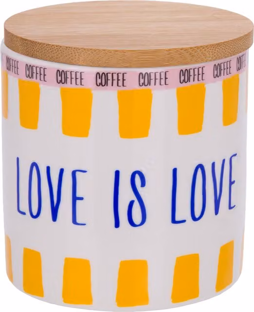 Barattolo in ceramica e bambù Love is love Color Bloom multicolore