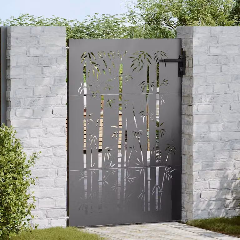 Cancello singolo da giardino vidaXL in acciaio nero L: 85 cm, H: 125 cm