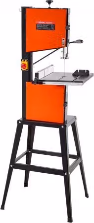 VEVOR Troncatrice a Nastro da Banco con Supporto, Potenza 373W, Tavolo in Ghisa e Luce di Lavoro a 360°, Arancione