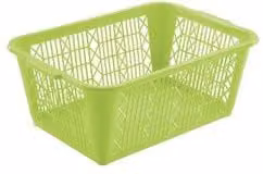 Cesta in plastica a listelli Tontarelli FAMILY Verde L/P/H: 37 x 25,5 x 14,5 cm