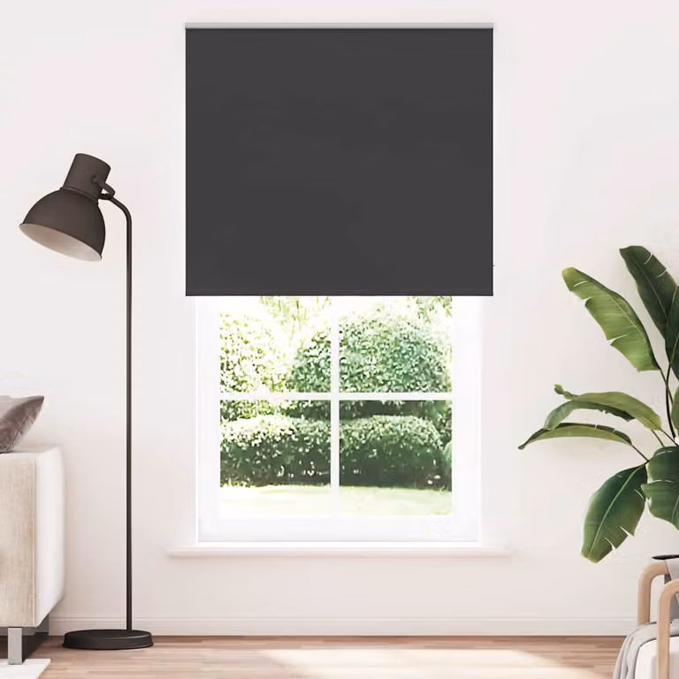 vidaXL Tenda a Rullo Oscurante Termoisolante in Poliestere, Colore Antracite/Nero, L: 120 cm x H: 210 cm