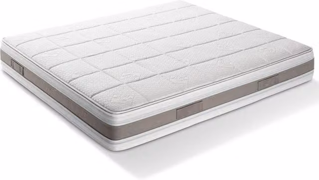 Materasso Ibrido Premium DaunenStep con Micro-Molle, Doppio Memory e Rivestimento Antibatterico, Colore Bianco