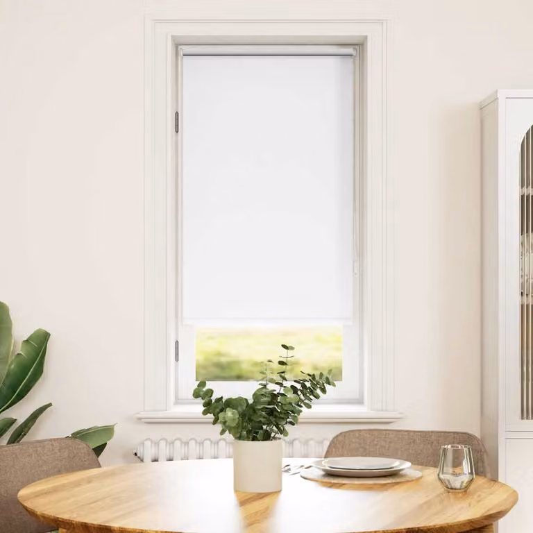vidaXL Tenda a rullo oscurante termoisolante in poliestere, Colore Bianco e Argento, L: 60 cm, H: 120 cm