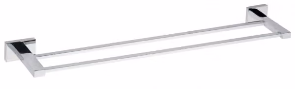 Doppio Portasciugamani da Parete Bemeta PLAZA in Metallo Argento L/P/H: 62,5 x 12 x 3,5 cm