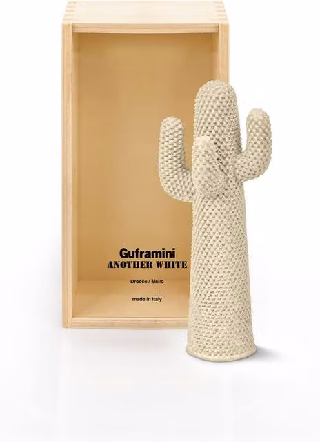 Miniatura Another White Cactus Gufram, decorazione da tavolo bianca in design organico