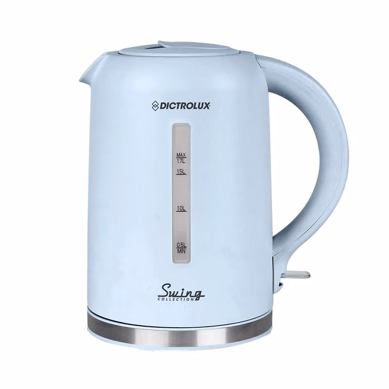Bollitore Elettrico Dictrolux YG-608 Swing Collection Celeste, 1,7 l, 2200 W, in Acciaio Inox e Plastica