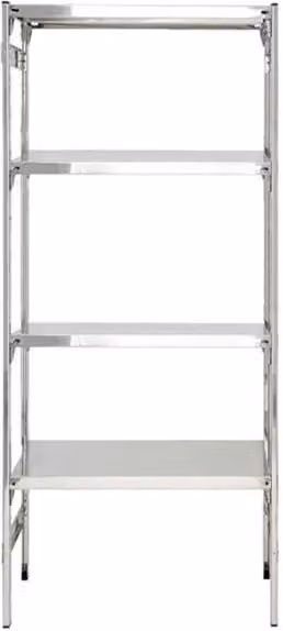 Scaffale da parete professionale Castellani Shop in acciaio inox color argento con ripiani regolabili L: 60 cm, P: 40 cm, H: 200 cm