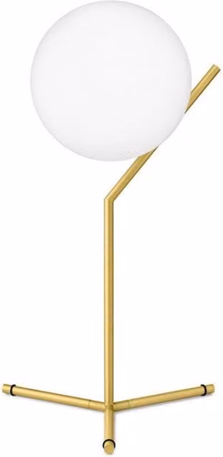 Flos IC T1 High Lampada da tavolo con LED dimmabile in ottone e vetro bianco
