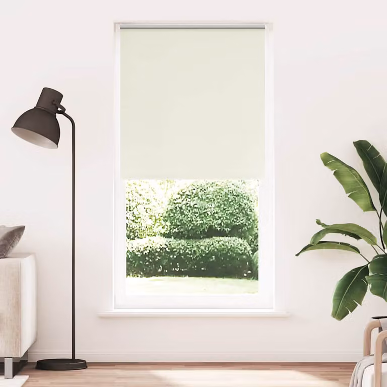vidaXL Tenda a Rullo Oscurante Termoisolante in Poliestere, Colore Bianco, L: 115 cm, H: 230 cm