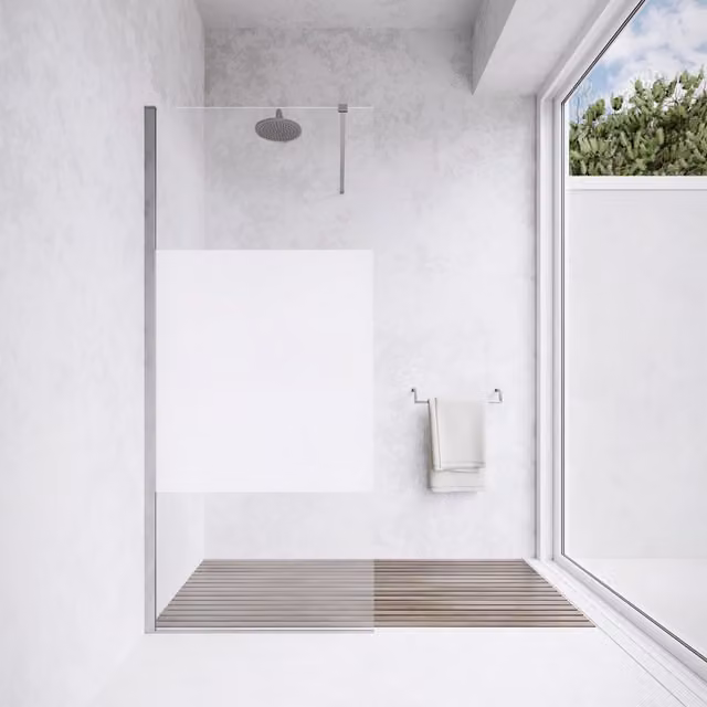 Parete doccia walk-in Lazaros con vetro opaco anticalcare da 8 mm, L: 90 cm, H: 200 cm