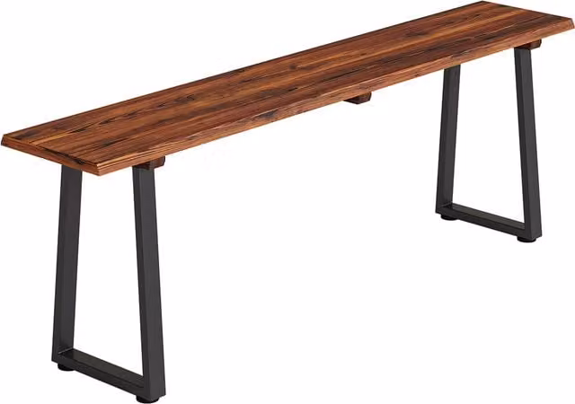 Panca da giardino Outsunny a 2 posti in legno e acciaio, colore marrone carbonizzato, L: 150 cm, P: 28 cm, H: 48 cm