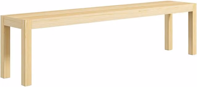 Panca HOMCOM a 3 posti in legno di pino, colore marrone e beige, L: 175 cm, P: 33 cm, H: 45 cm