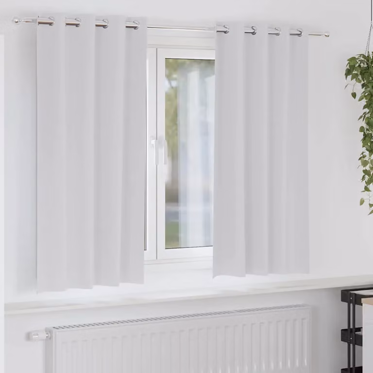Set di 2 tende blackout vidaXL con anelli in poliestere, colore grigio, L: 175 cm x H: 140 cm