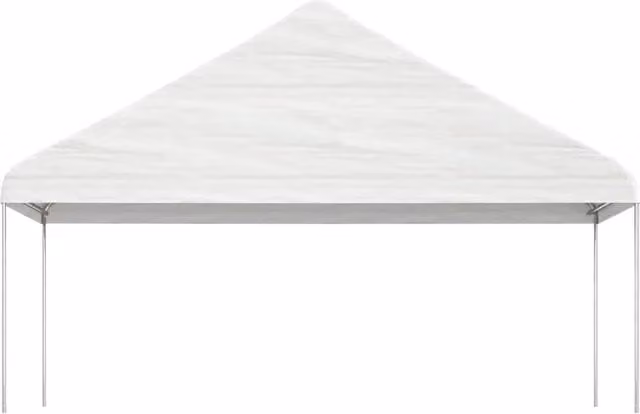 Gazebo vidaXL con tetto bianco in polietilene e acciaio zincato L: 5,88 m, P: 2,23 m, H: 3,75 m