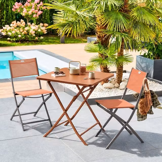 Tavolo da giardino pieghevole Hesperide rosso L/P/H: 70 x 70 x 71 cm