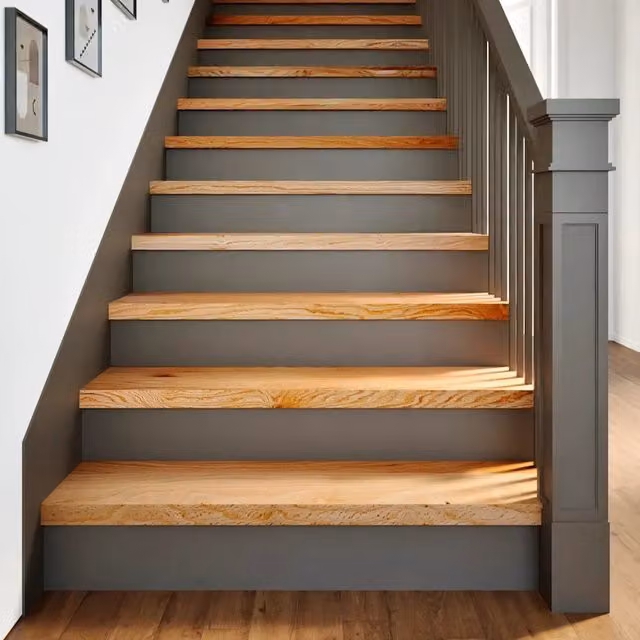 Set di 8 gradini in legno massello di rovere color marrone chiaro VIDAXL L: 100 cm, P: 30 cm, H: 2 cm