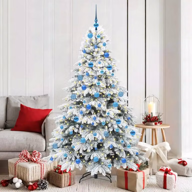 Albero di Natale artificiale bianco vidaXL con 300 LED bianco caldo, Altezza: 180 cm