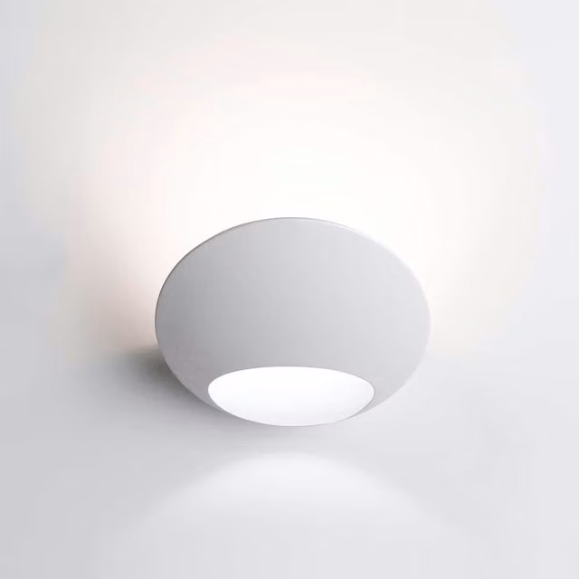 Applique Luceplan Garbì LED bianca in alluminio e plastica con luce calda
