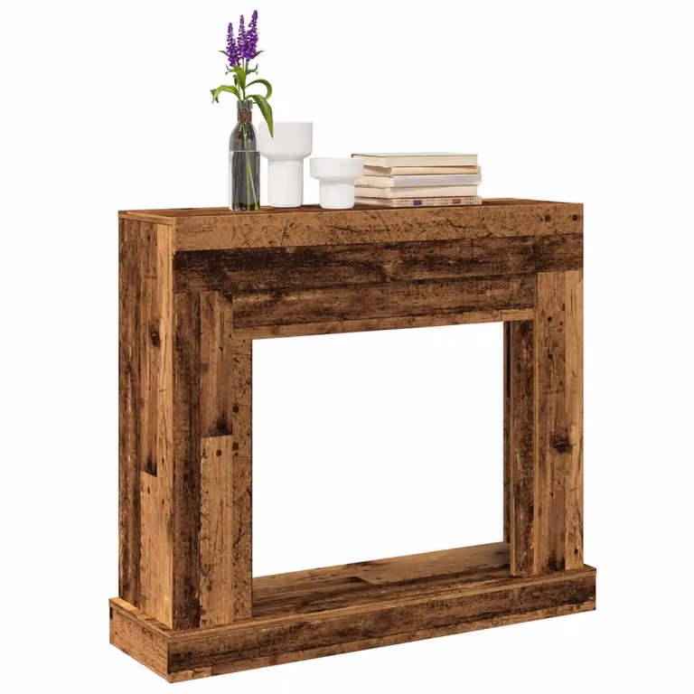 Cornice per Camino in Legno Antico Marrone vidaXL L: 100 cm, P: 30 cm, H: 87,5 cm